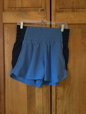 YPB Blue Athletic Shorts with Navy Waist Panels